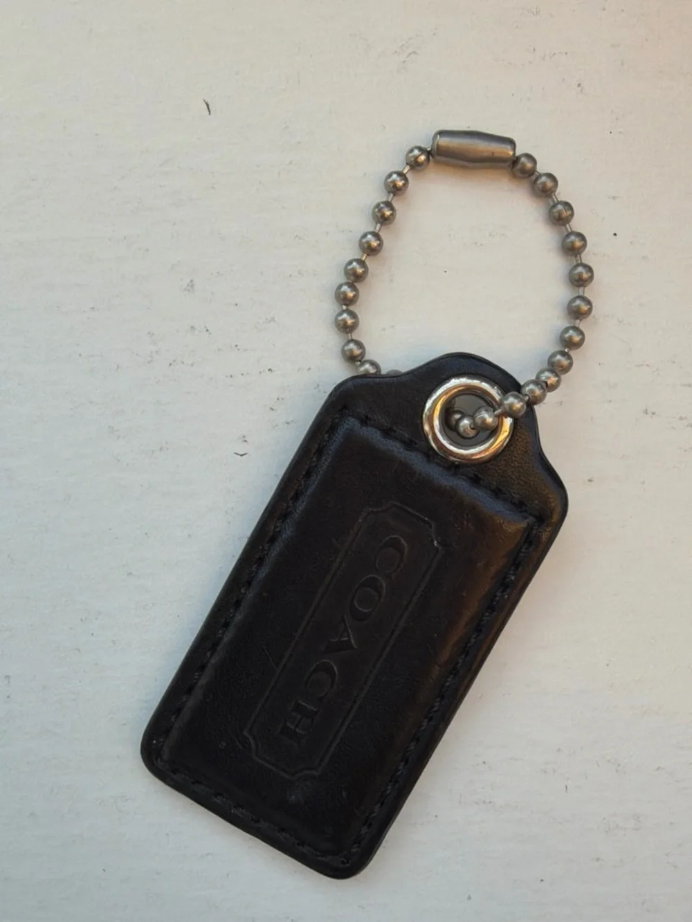 COACH Black Leather Hang Tag